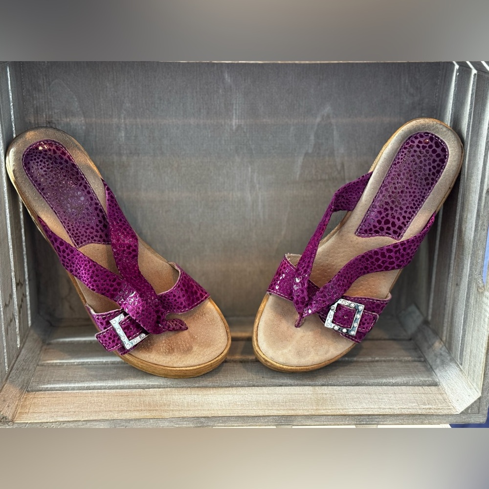 Sbicca Elegant Purple Women's Wedge Sandals 7.5